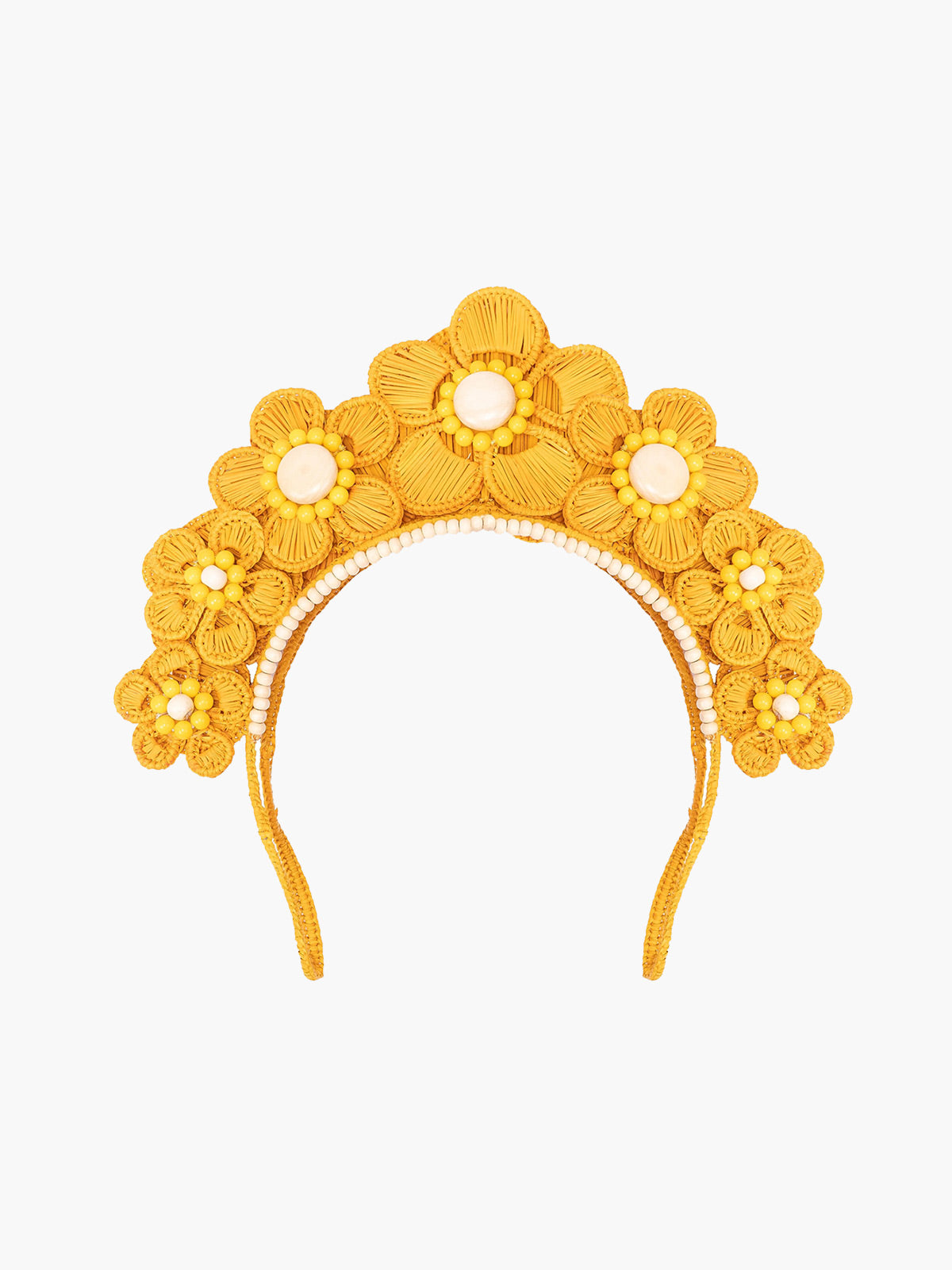 Flower Iraca Headpiece | Yellow Flower Iraca Headpiece | Yellow