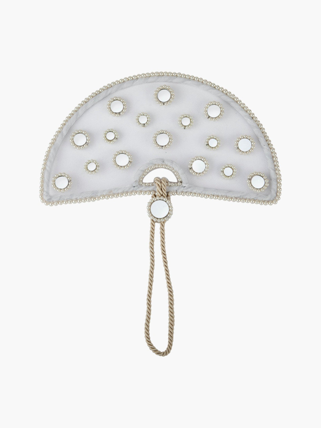 Mirror and Pearl Tulle Halo Fan