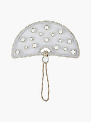 Mirror and Pearl Tulle Halo Fan Mirror and Pearl Tulle Halo Fan