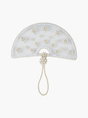 Pearl Tulle Halo Fan Pearl Tulle Halo Fan