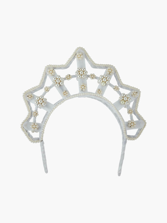 Star Shaped Pearl Velvet Headpiece