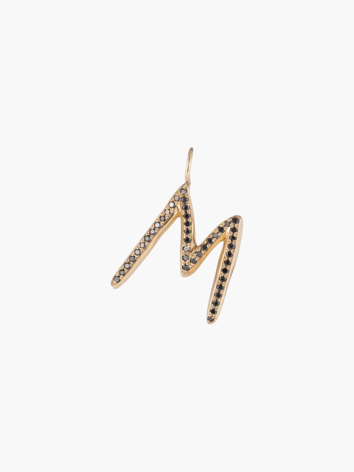 Black Diamond Pavé Raw Letter | Gold