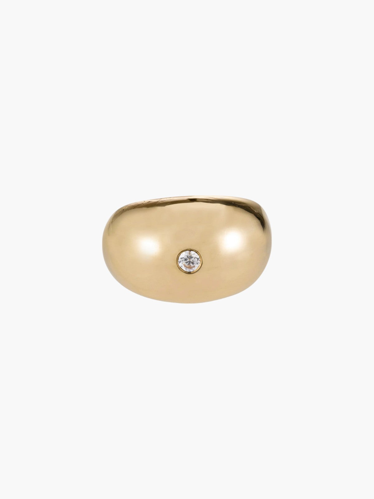 Dome Ring with Diamond | Gold Dome Ring with Diamond | Gold