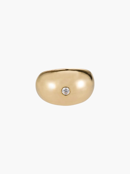Dome Ring with Diamond | Gold