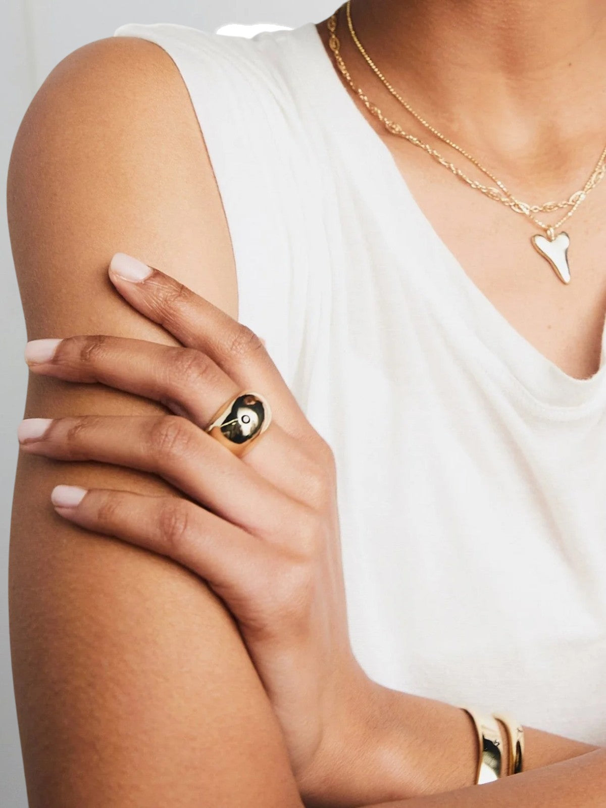 Dome Ring with Diamond | Gold Dome Ring with Diamond | Gold