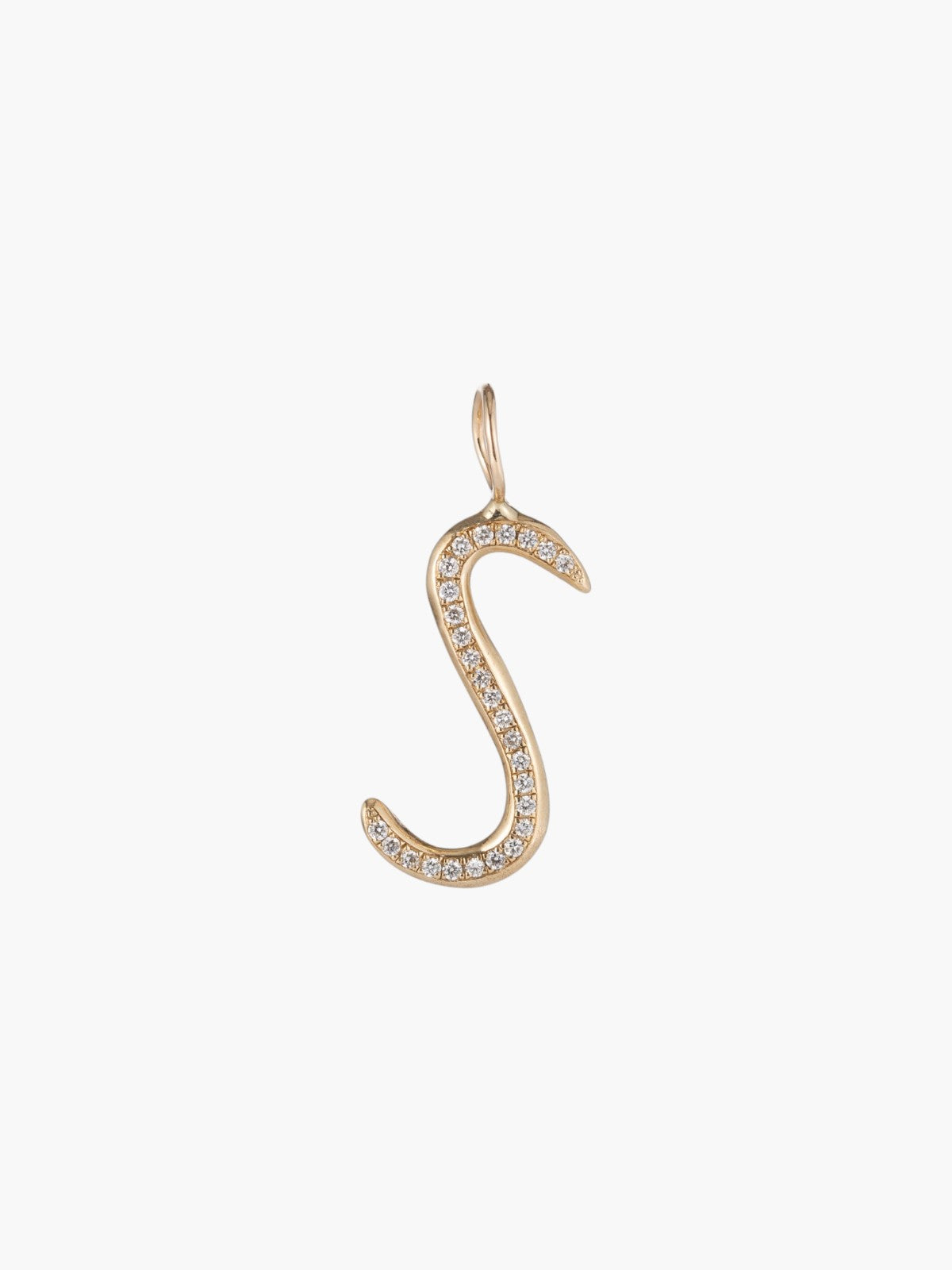 Diamond Pavé Raw Letter Charm | Gold Diamond Pavé Raw Letter Charm | Gold
