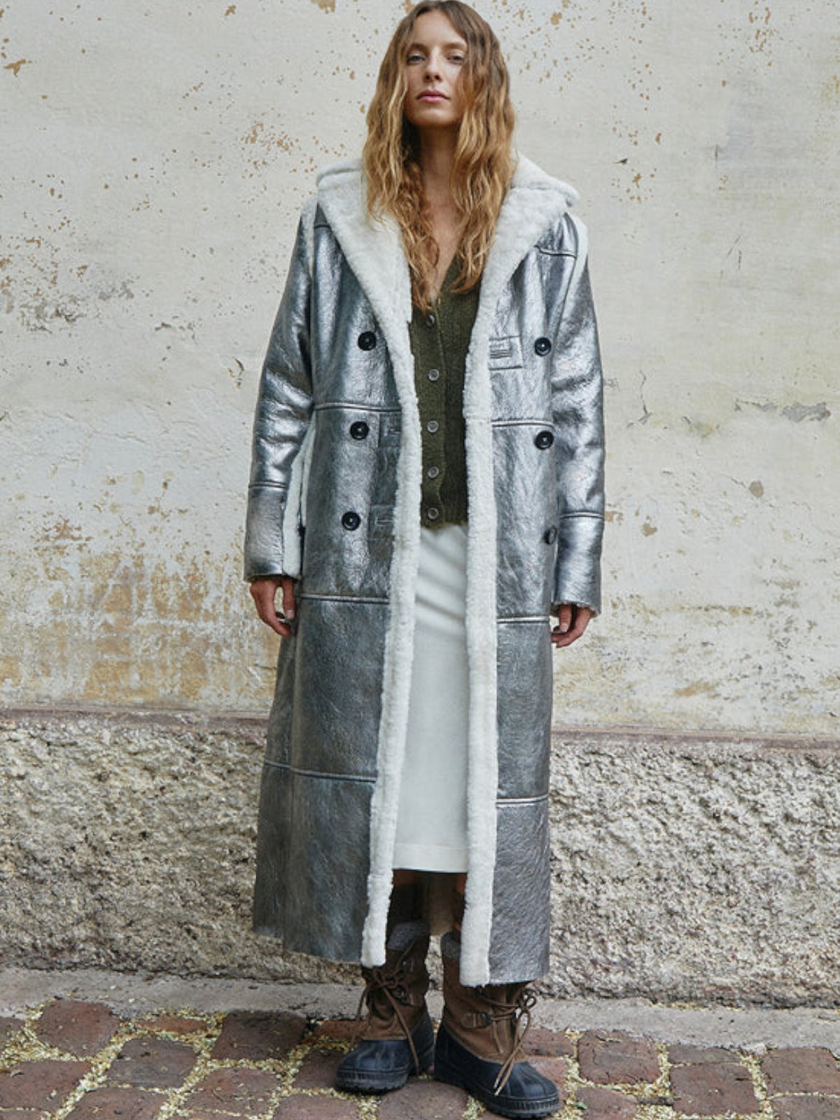 Neon Long Coat | Silver | Fashionkind