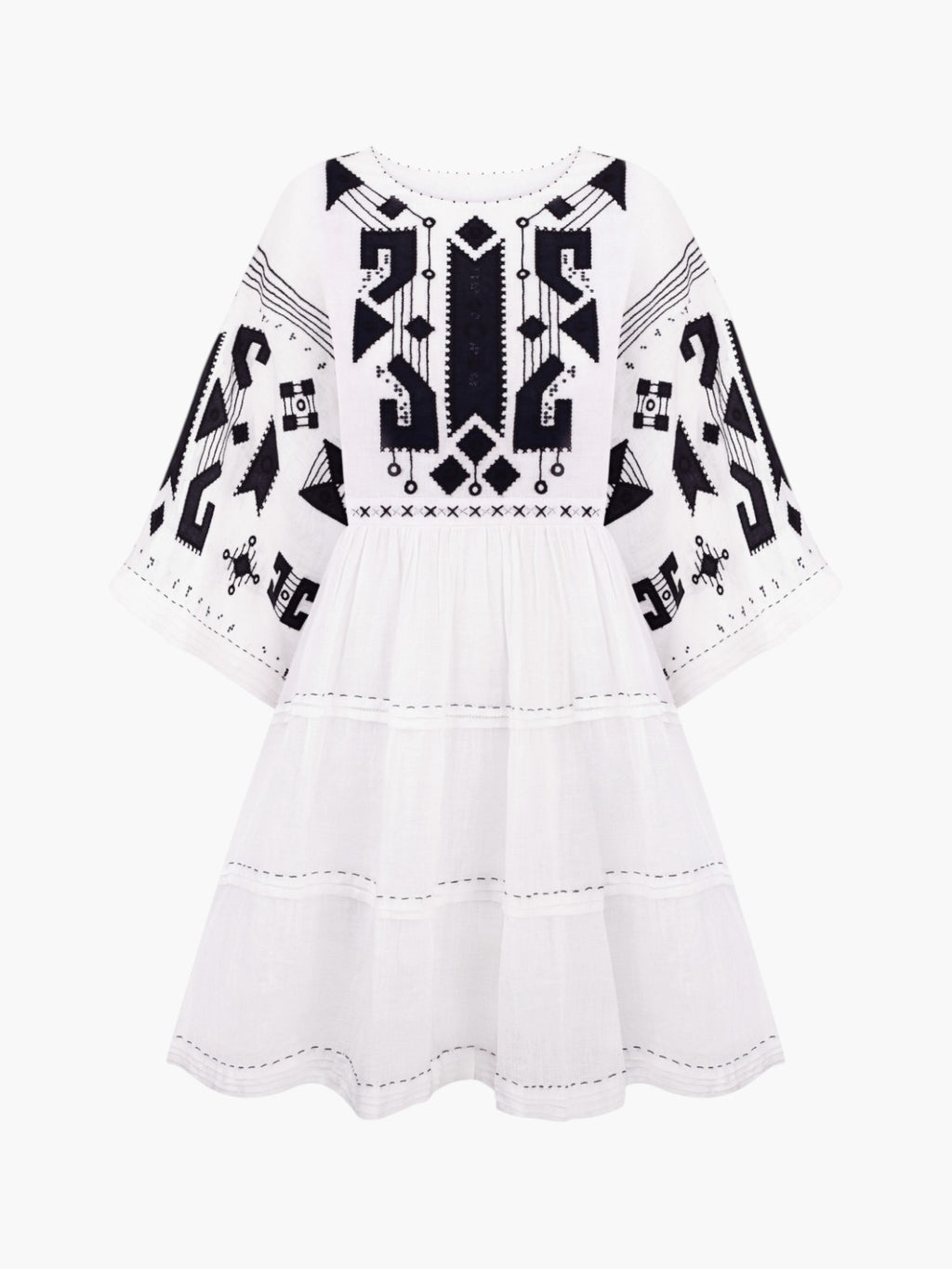 Braille Short Dress | White