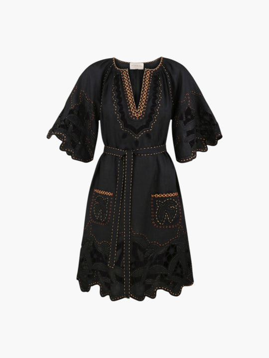 Flying Home Short Dress | Black