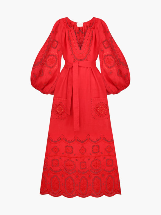 Merezhivo Long Dress | Red