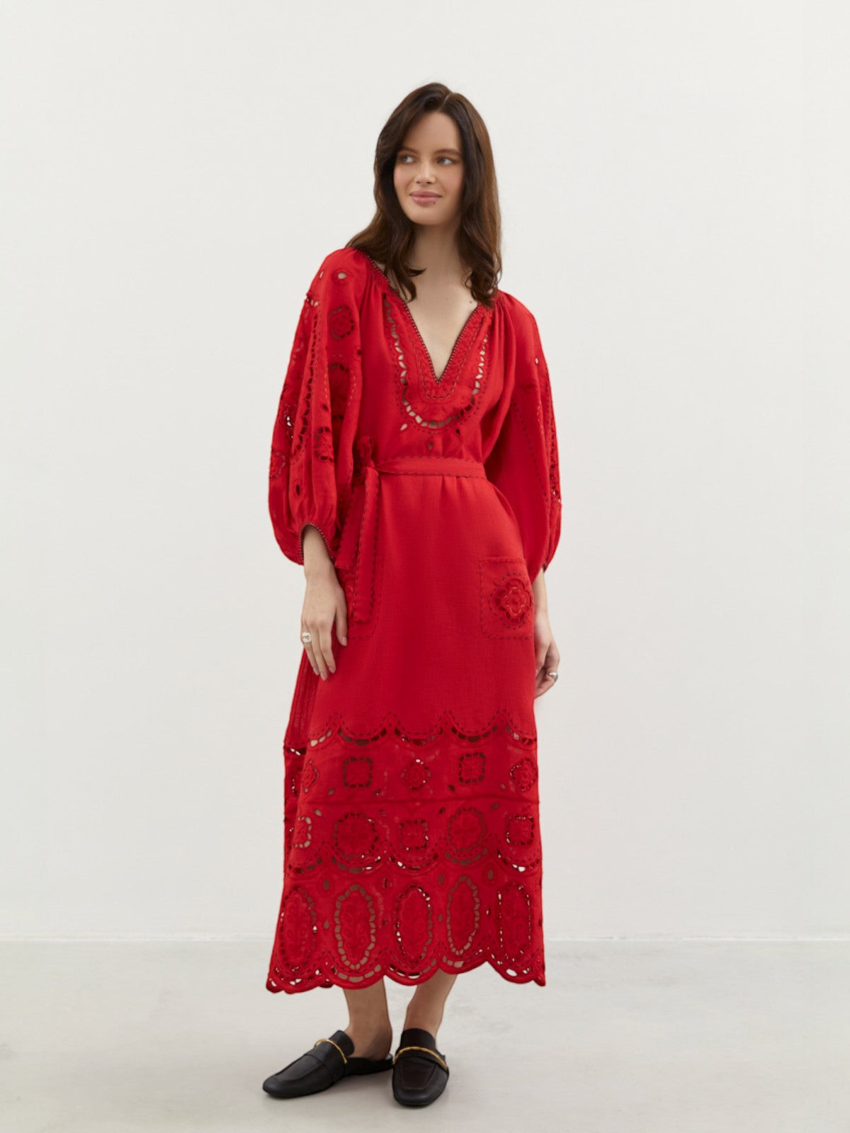 Merezhivo Long Dress | Red Merezhivo Long Dress | Red