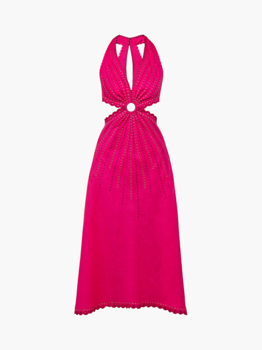 Merezhivo Long Ring Dress | Fuchsia