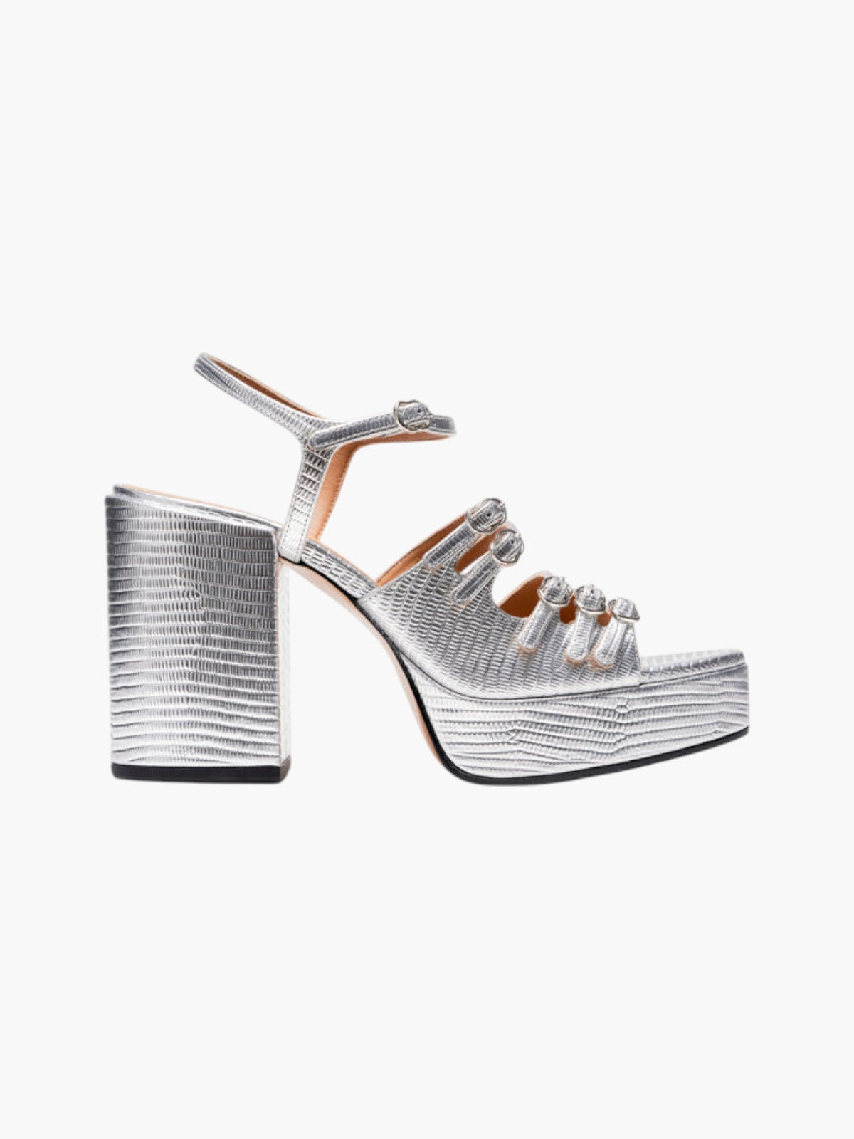 Frenchkiss Sandals | Embossed Silver Frenchkiss Sandals | Embossed Silver