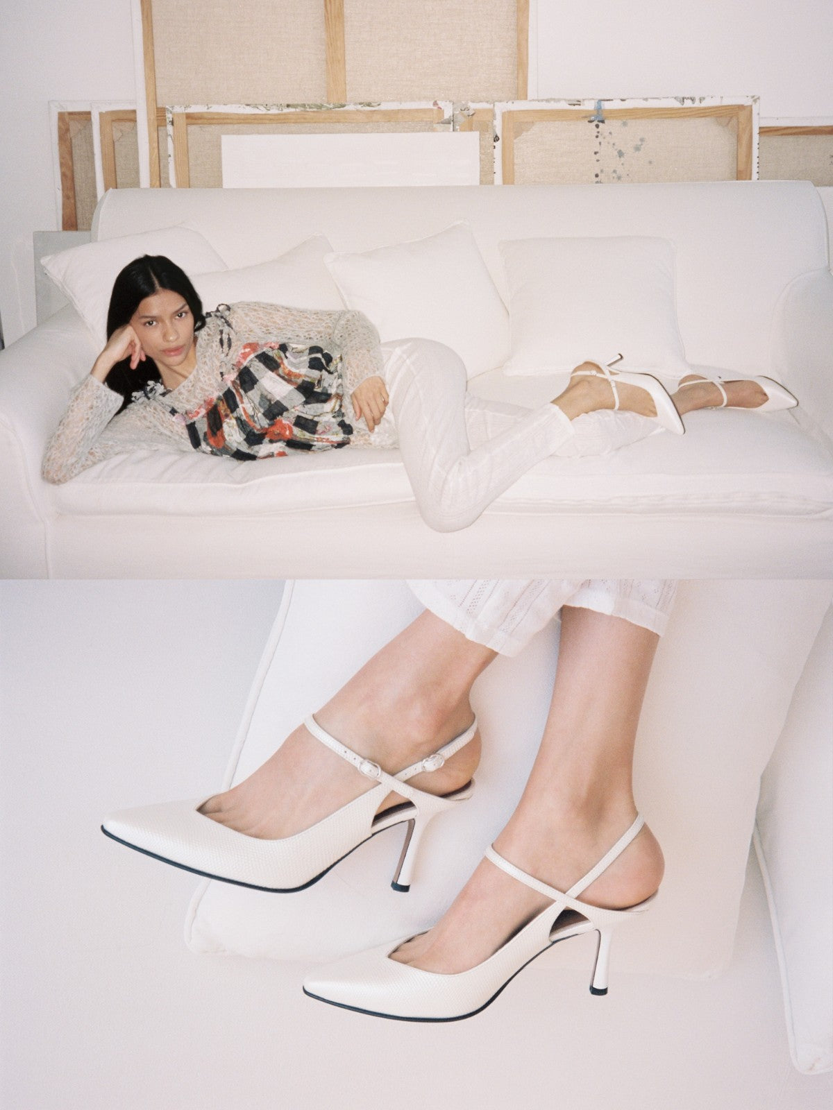 Gattaca Pumps | Embossed White Gattaca Pumps | Embossed White