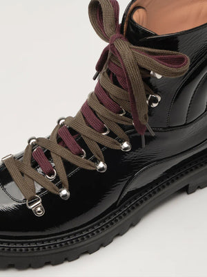 Slalom Boots | Black Semi Patent Calfskin Slalom Boots | Black Semi Patent Calfskin