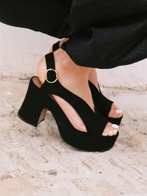 Taxi Sandals | Black Suede Taxi Sandals | Black Suede