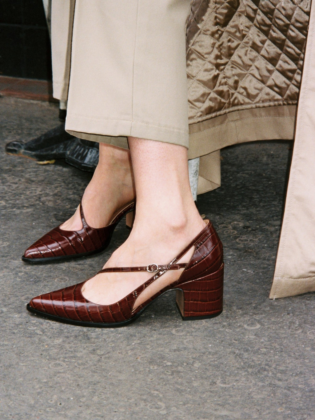 The Office Pumps | Embossed Chocolate