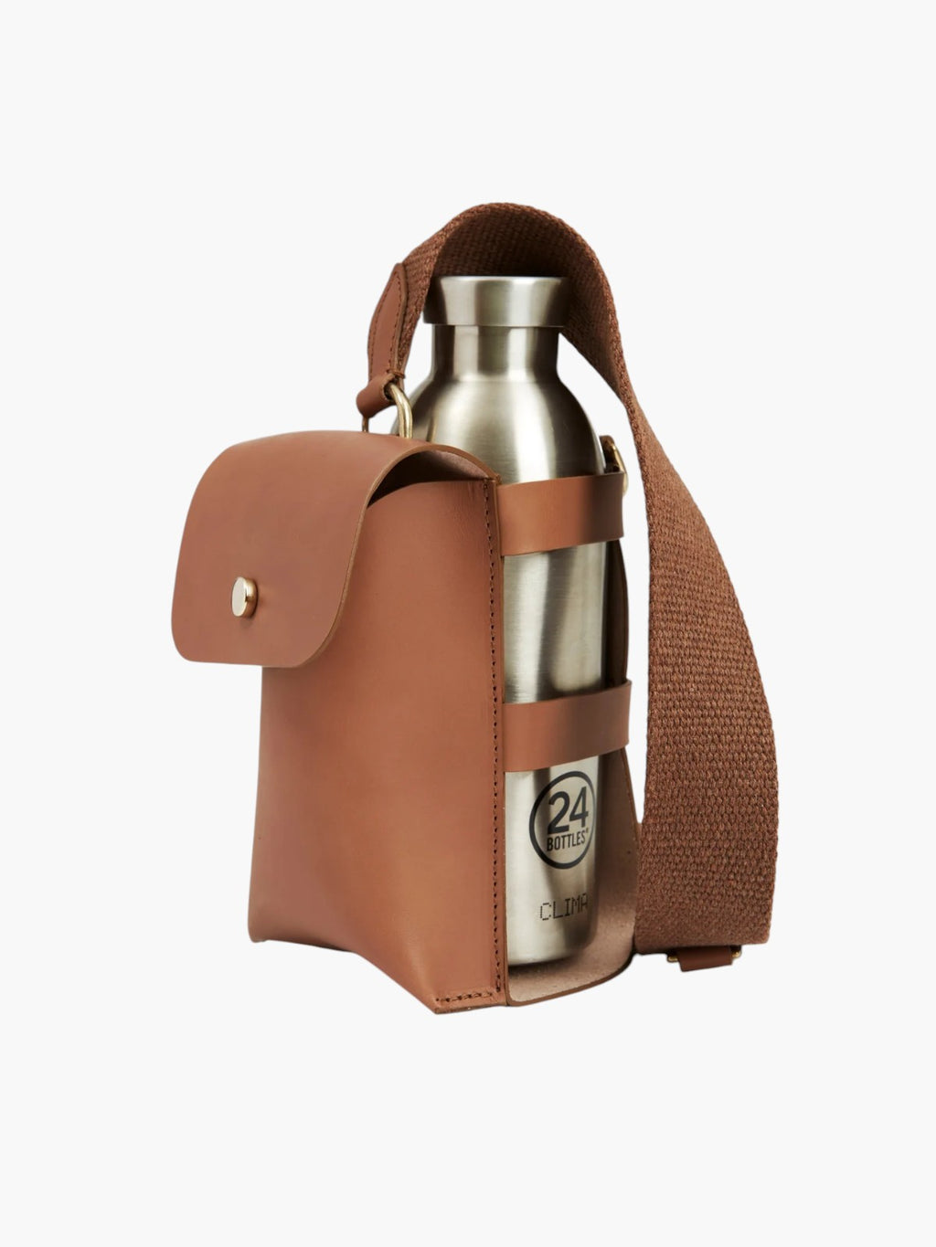 Leather Bottle Bag with Pocket and Bottle | Corda