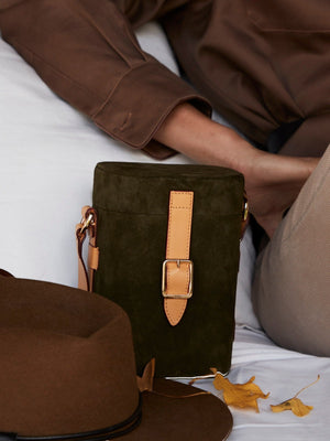 Mini Safari Bag | Army Suede Mini Safari Bag | Army Suede