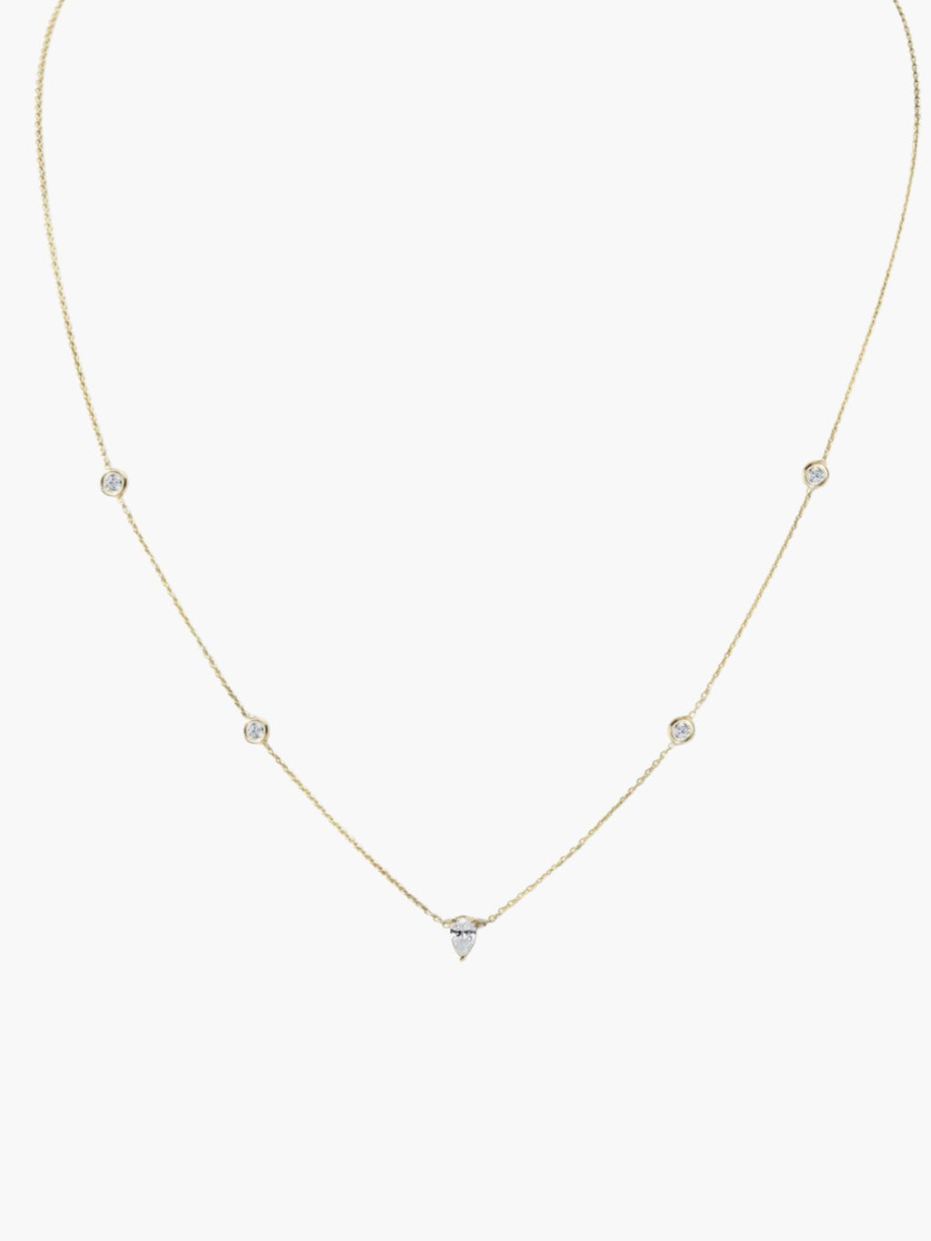 Pear Shaped Diamond Bezel Chain