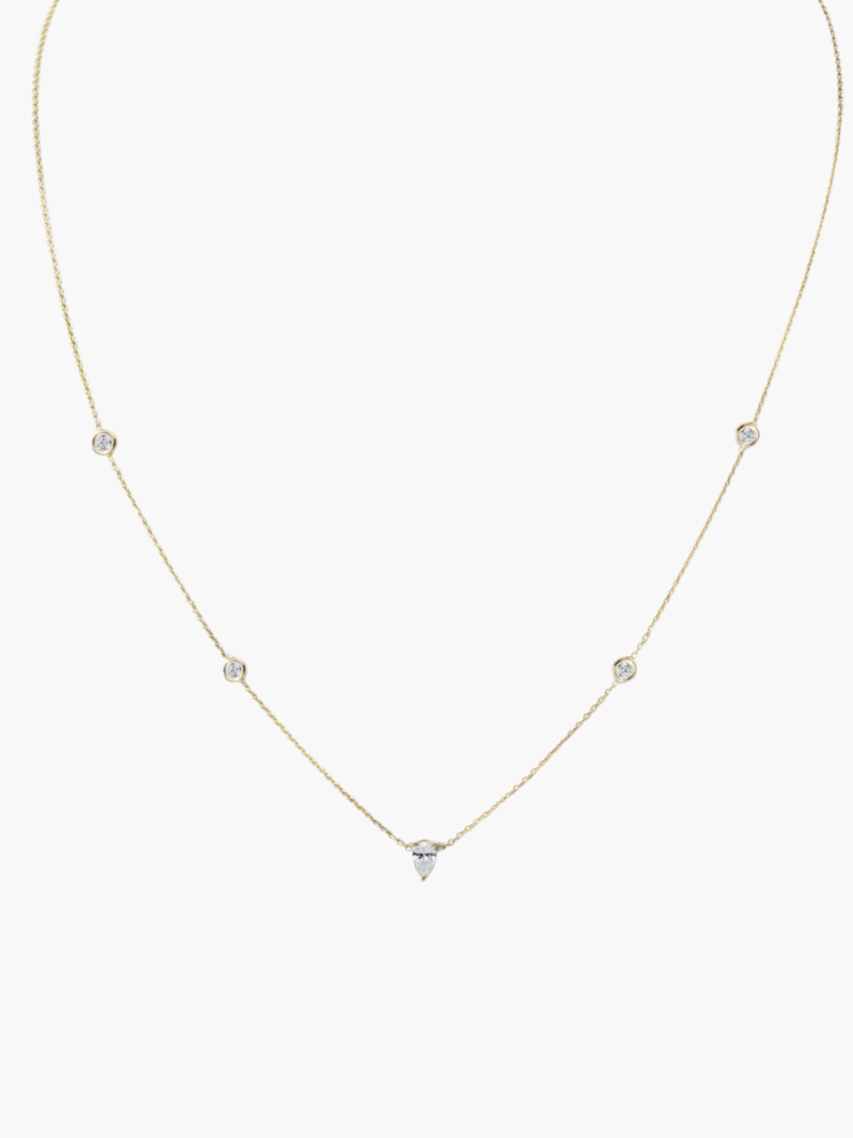 Pear Shaped Diamond Bezel Chain Pear Shaped Diamond Bezel Chain