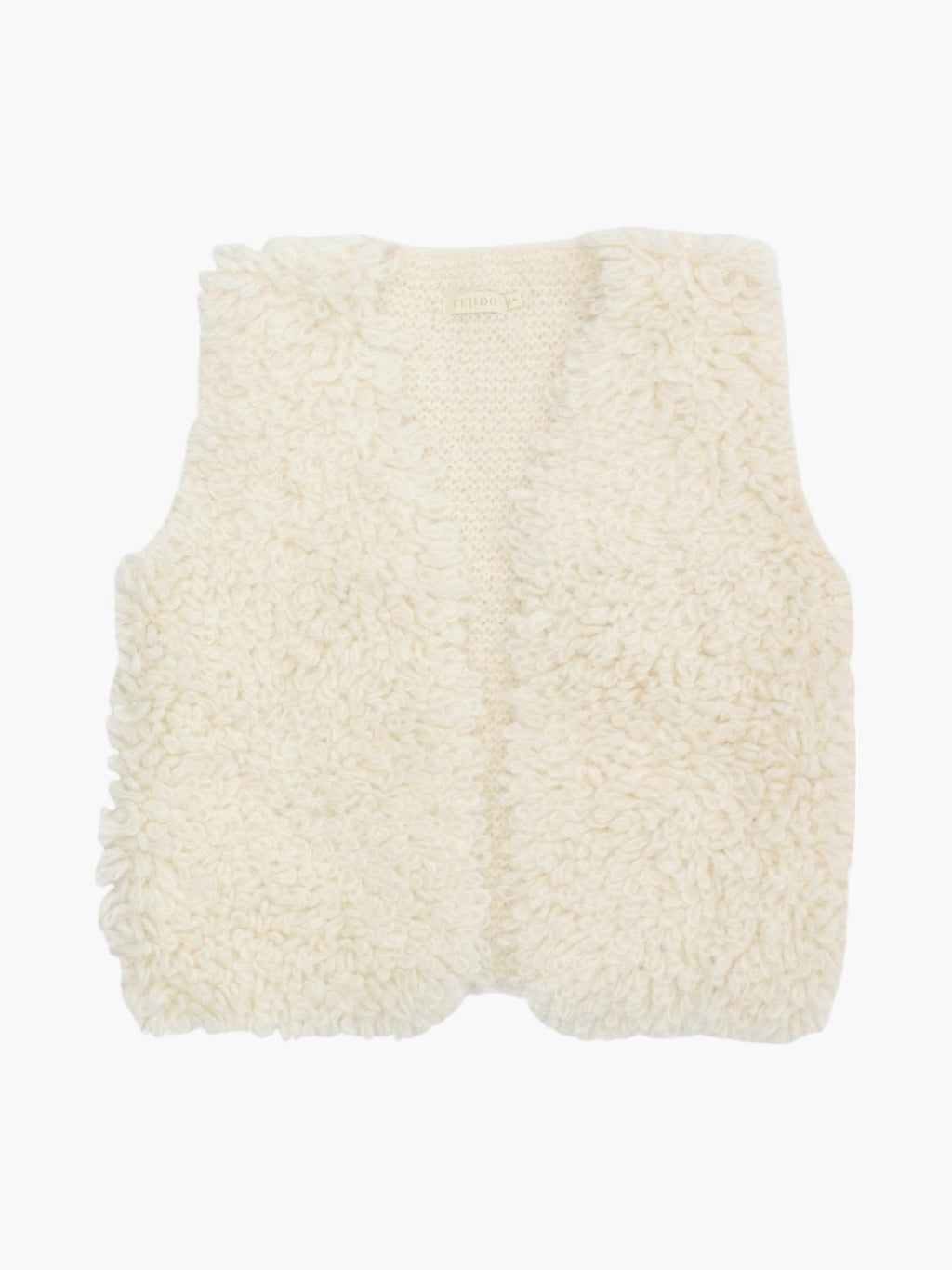 Crop Shag Vest | Ivory