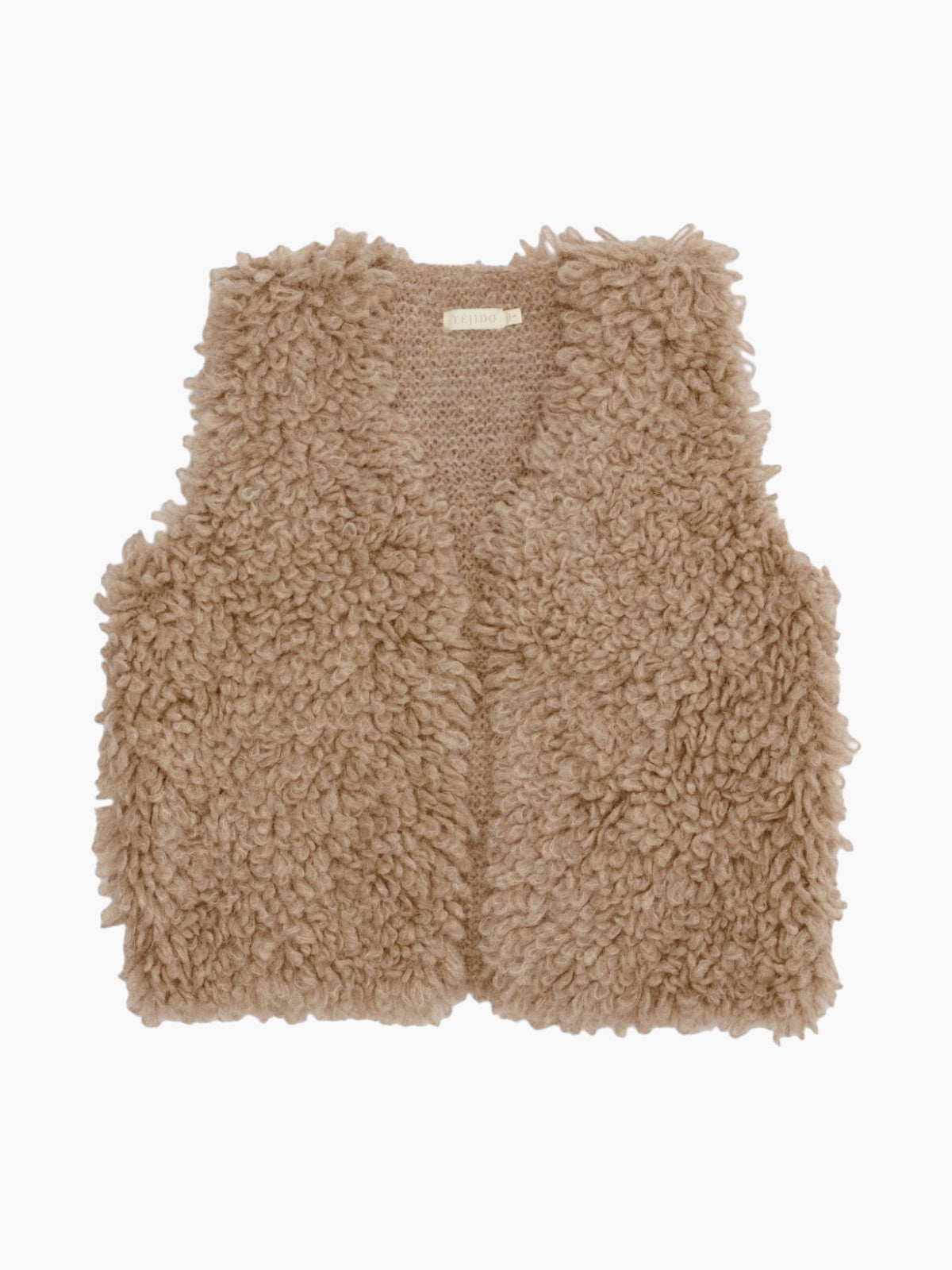 Crop Shag Vest | Sand Crop Shag Vest | Sand