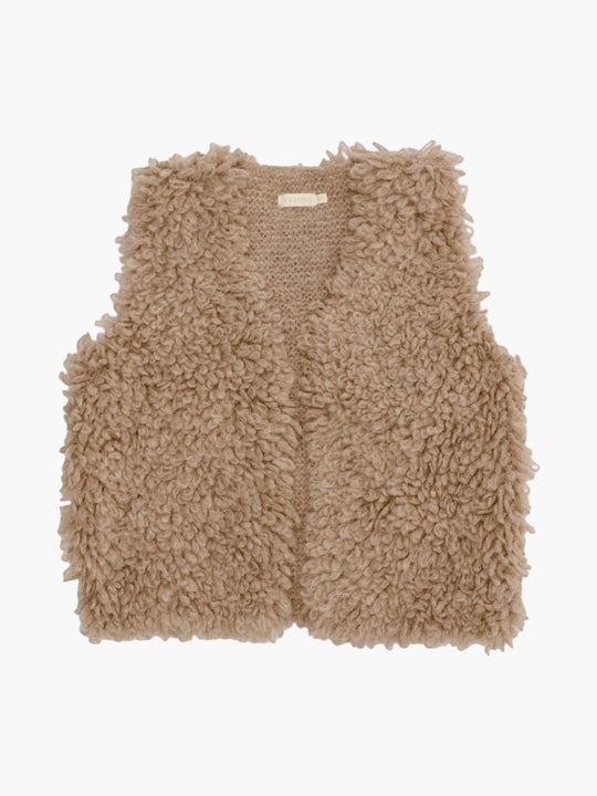 Crop Shag Vest | Sand