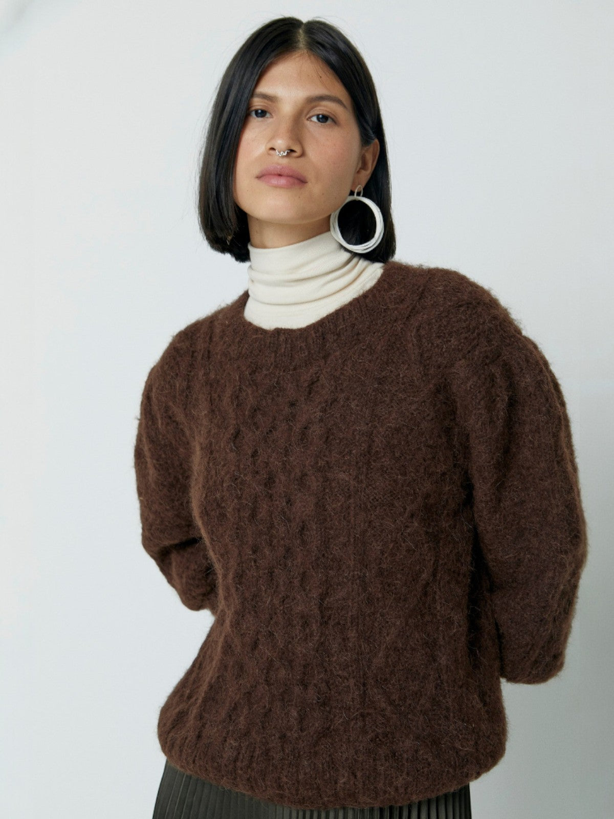 Fisher Puff-Sleeve Pullover | Chocolate Fisher Puff-Sleeve Pullover | Chocolate