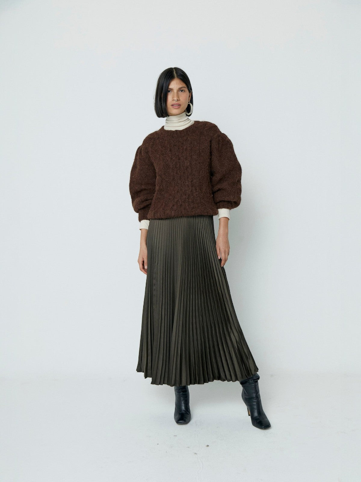 Fisher Puff-Sleeve Pullover | Chocolate Fisher Puff-Sleeve Pullover | Chocolate
