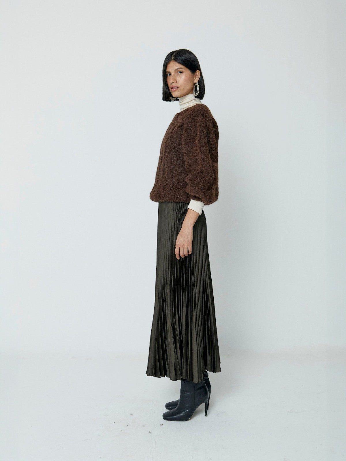 Fisher Puff-Sleeve Pullover | Chocolate Fisher Puff-Sleeve Pullover | Chocolate