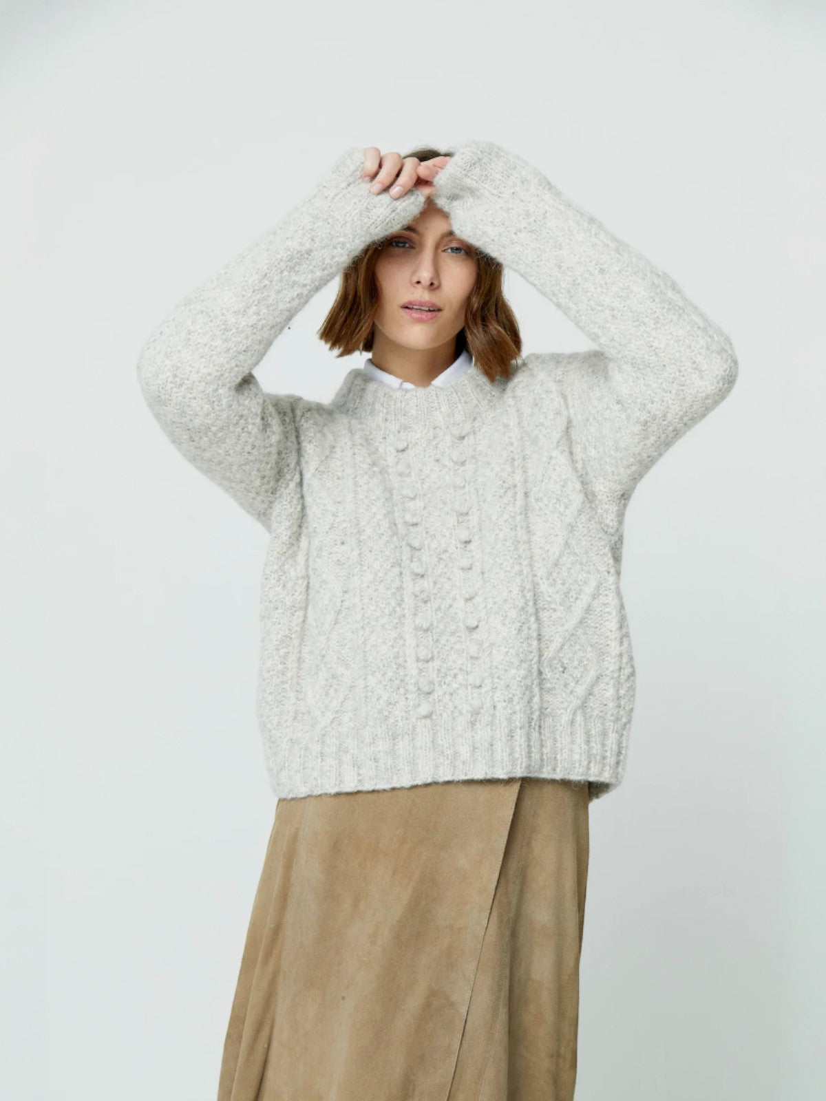 Fisher Seed Puff Pullover | Dove Fisher Seed Puff Pullover | Dove