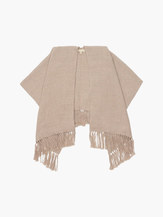 Herringbone Ruana | Taupe