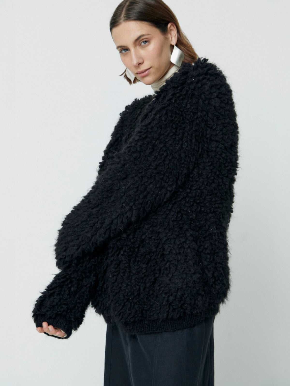 Shag Bomber Jacket | Black Shag Bomber Jacket | Black