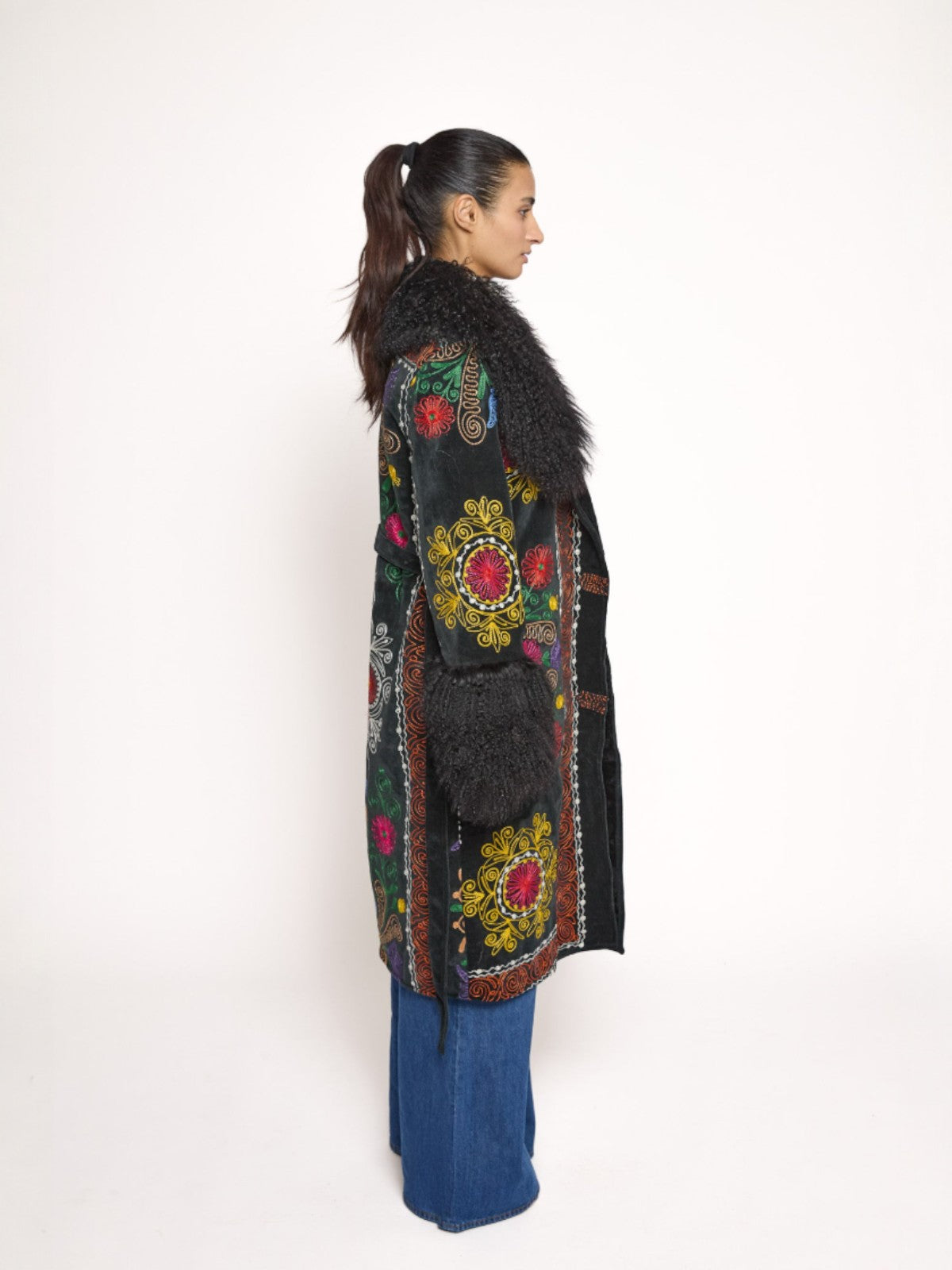 Aisara Wrap Coat - L | Multi Print/Black Aisara Wrap Coat - L | Multi Print/Black