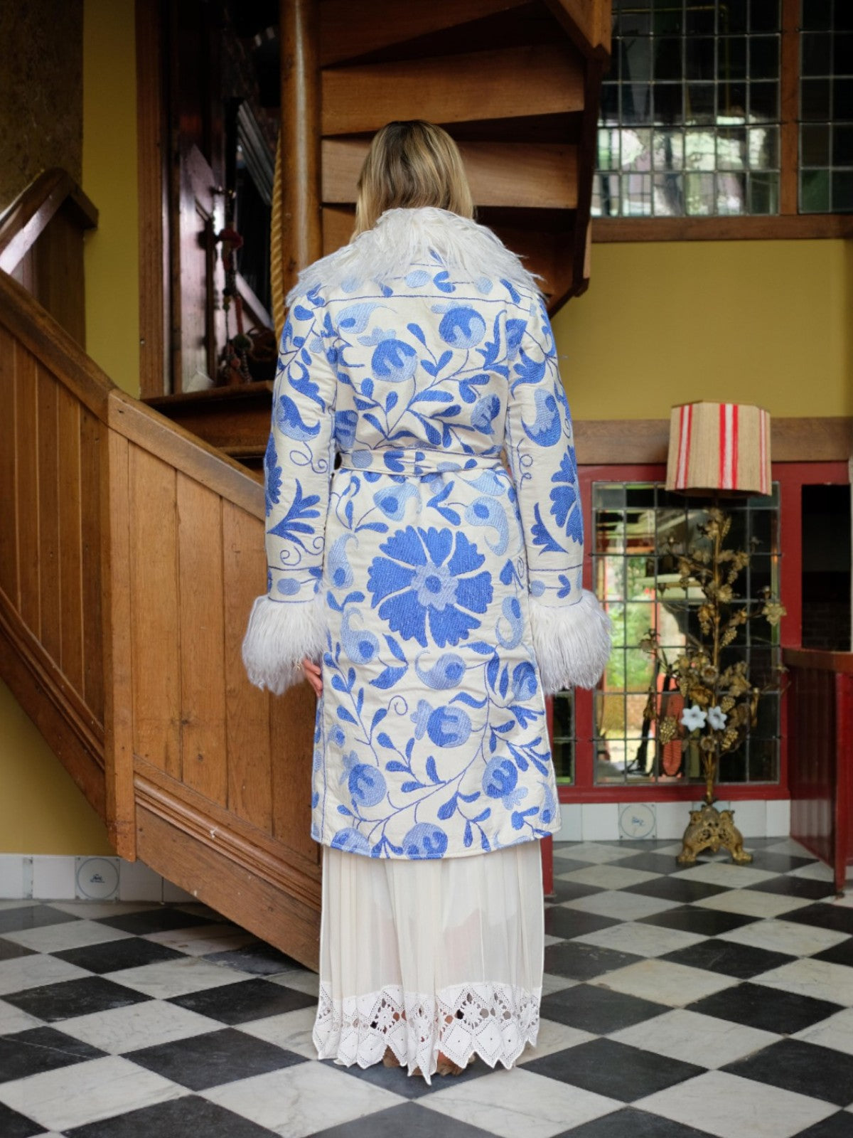 Aisara Wrap Coat - XS/S | Blue/Ivory Aisara Wrap Coat - XS/S | Blue/Ivory