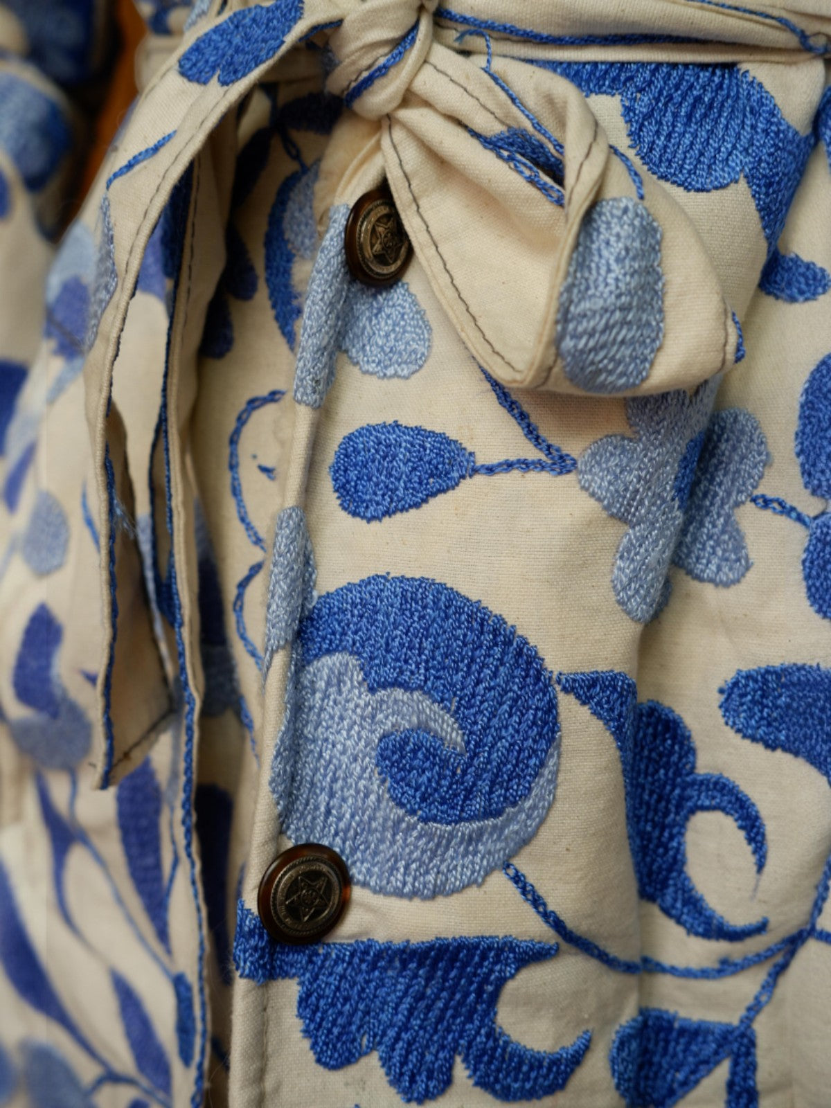 Aisara Wrap Coat - XS/S | Blue/Ivory Aisara Wrap Coat - XS/S | Blue/Ivory