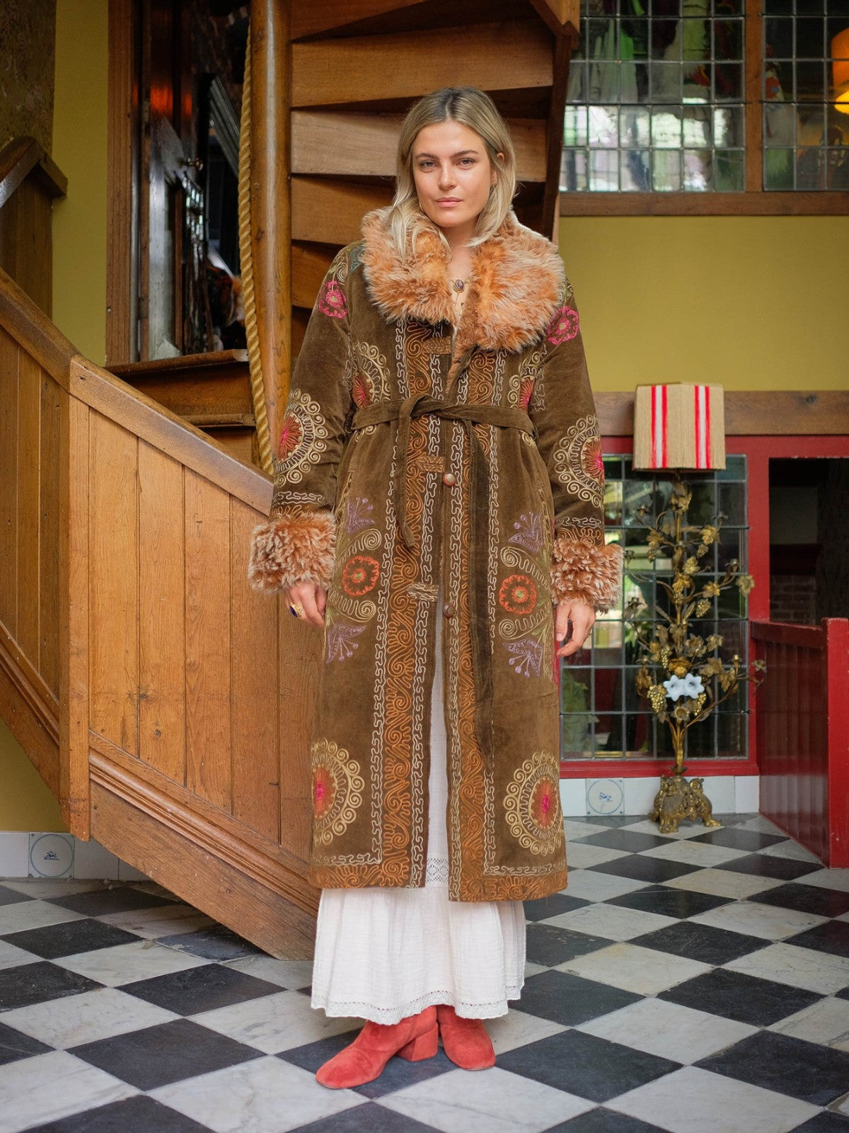 Aisara Wrap Coat - L | Multi/Brown Aisara Wrap Coat - L | Multi/Brown