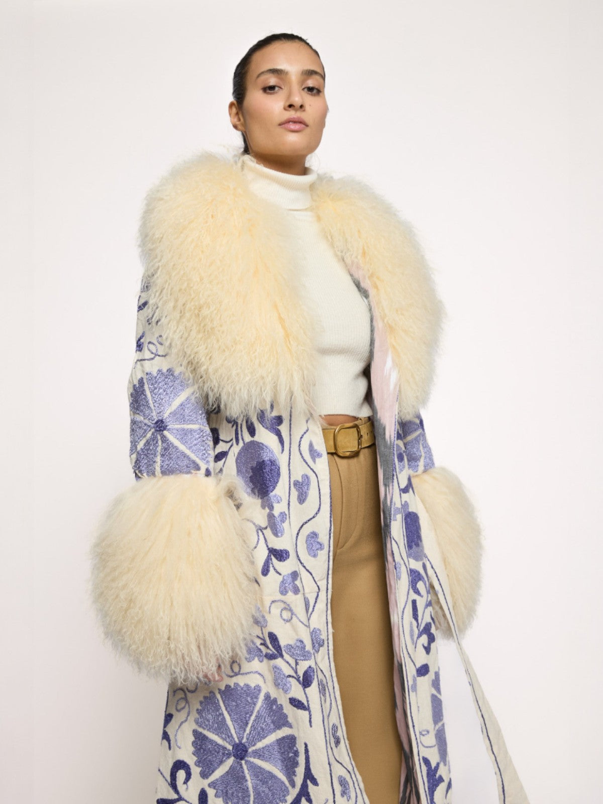 Raffaella Coat - S | Purple/Ivory Raffaella Coat - S | Purple/Ivory