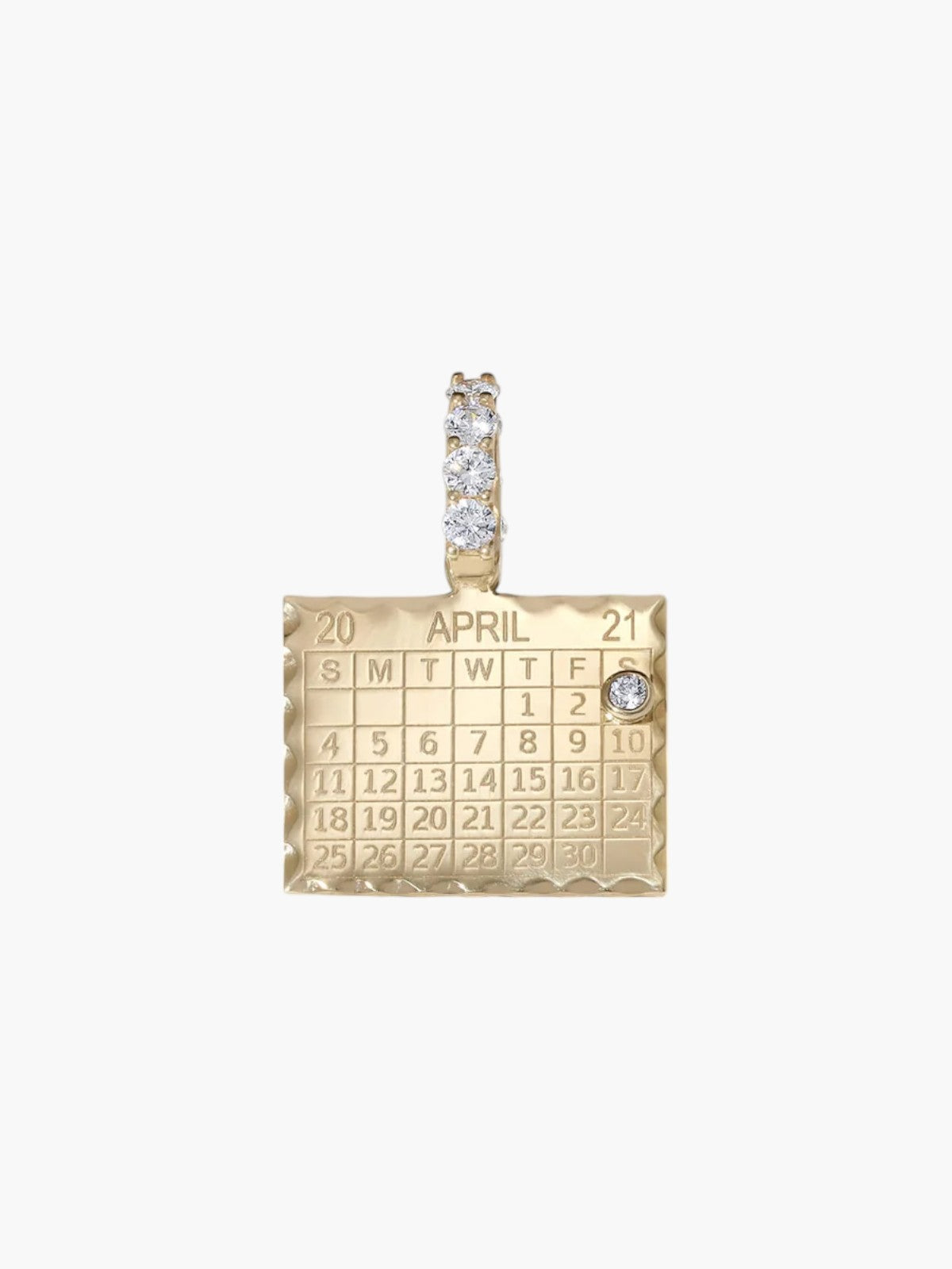 Single Date 1960s Calendar Charm | Single Sided Single Date 1960s Calendar Charm | Single Sided