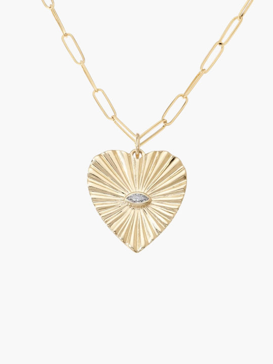 Sunbeam Heart Charm | Diamond