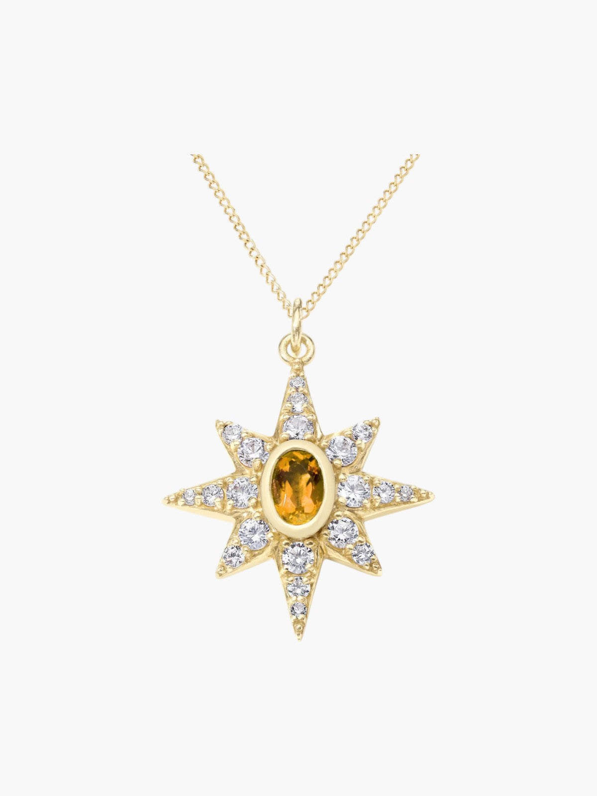 Pavé Starburst Pendant | Citrine Pavé Starburst Pendant | Citrine