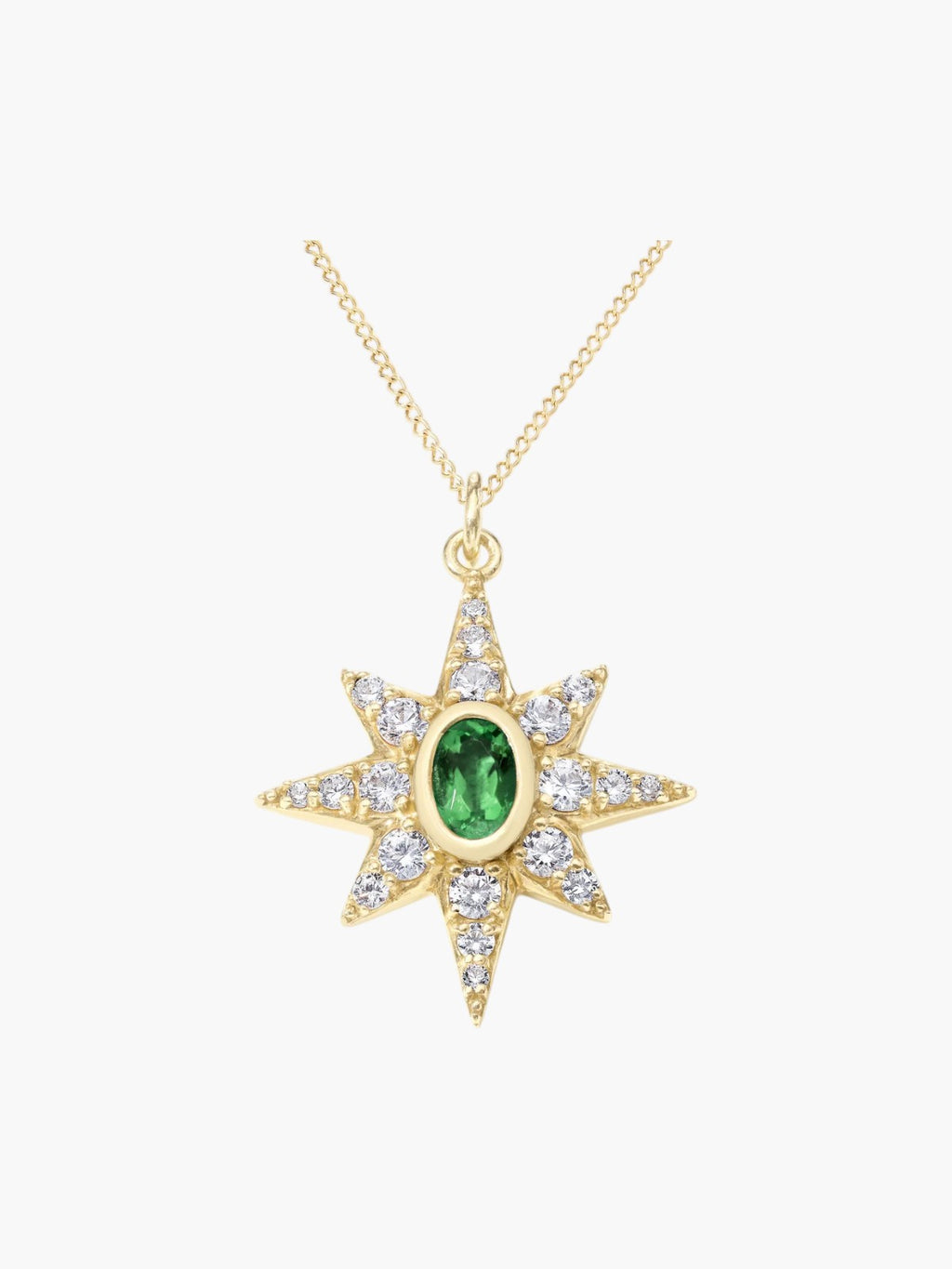 Pavé Starburst Pendant | Emerald