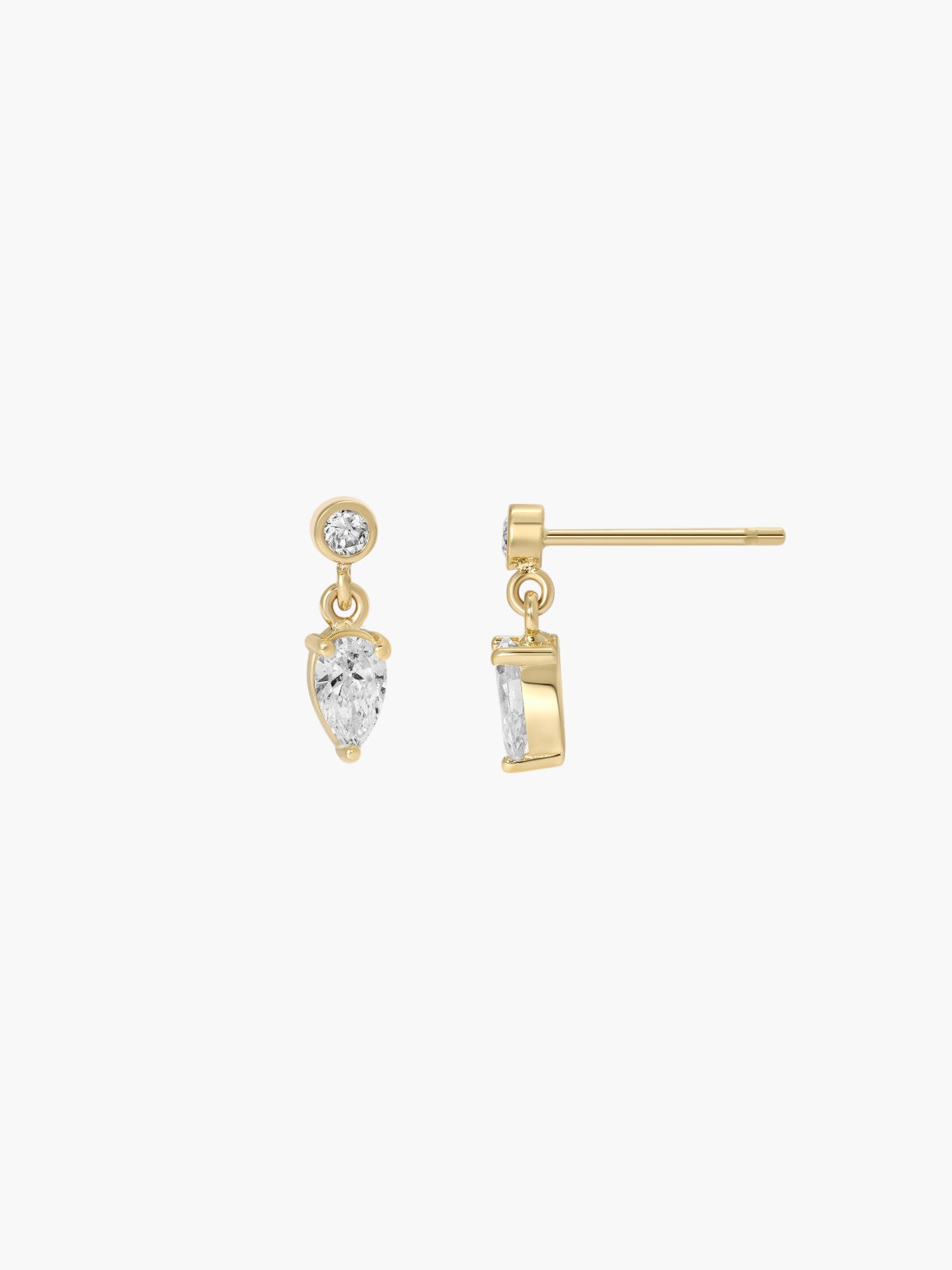 Pear Shaped Diamond Dangle Studs