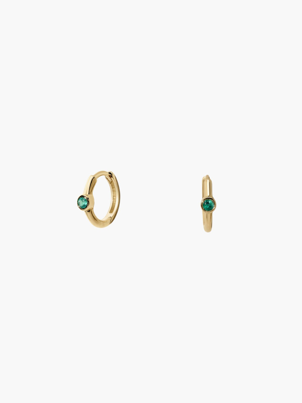 Romy Huggie Hoop Earrings | Emerald