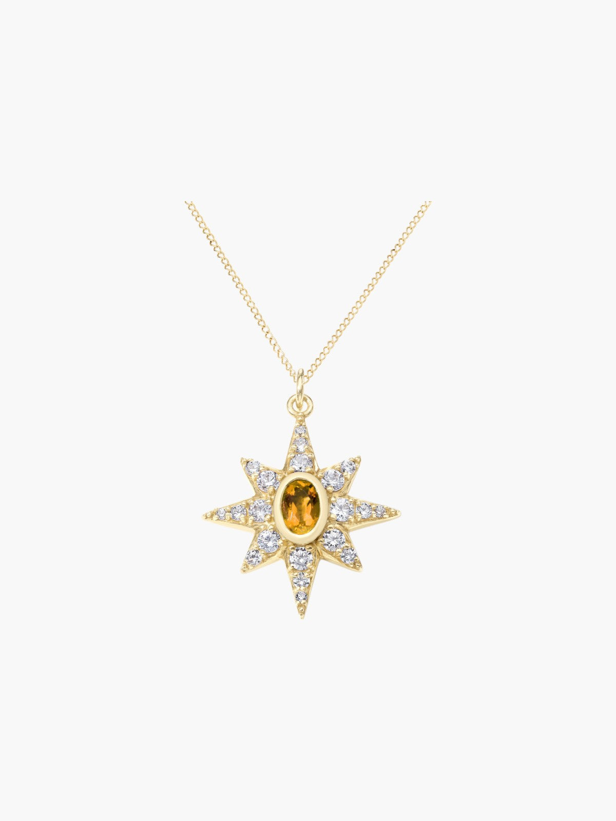 Pavé Starburst Pendant | Citrine Pavé Starburst Pendant | Citrine