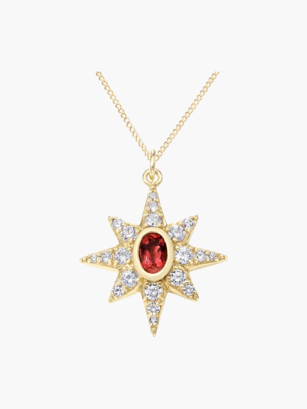 Pavé Starburst Pendant | Ruby