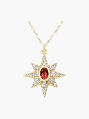 Pavé Starburst Pendant | Ruby Pavé Starburst Pendant | Ruby