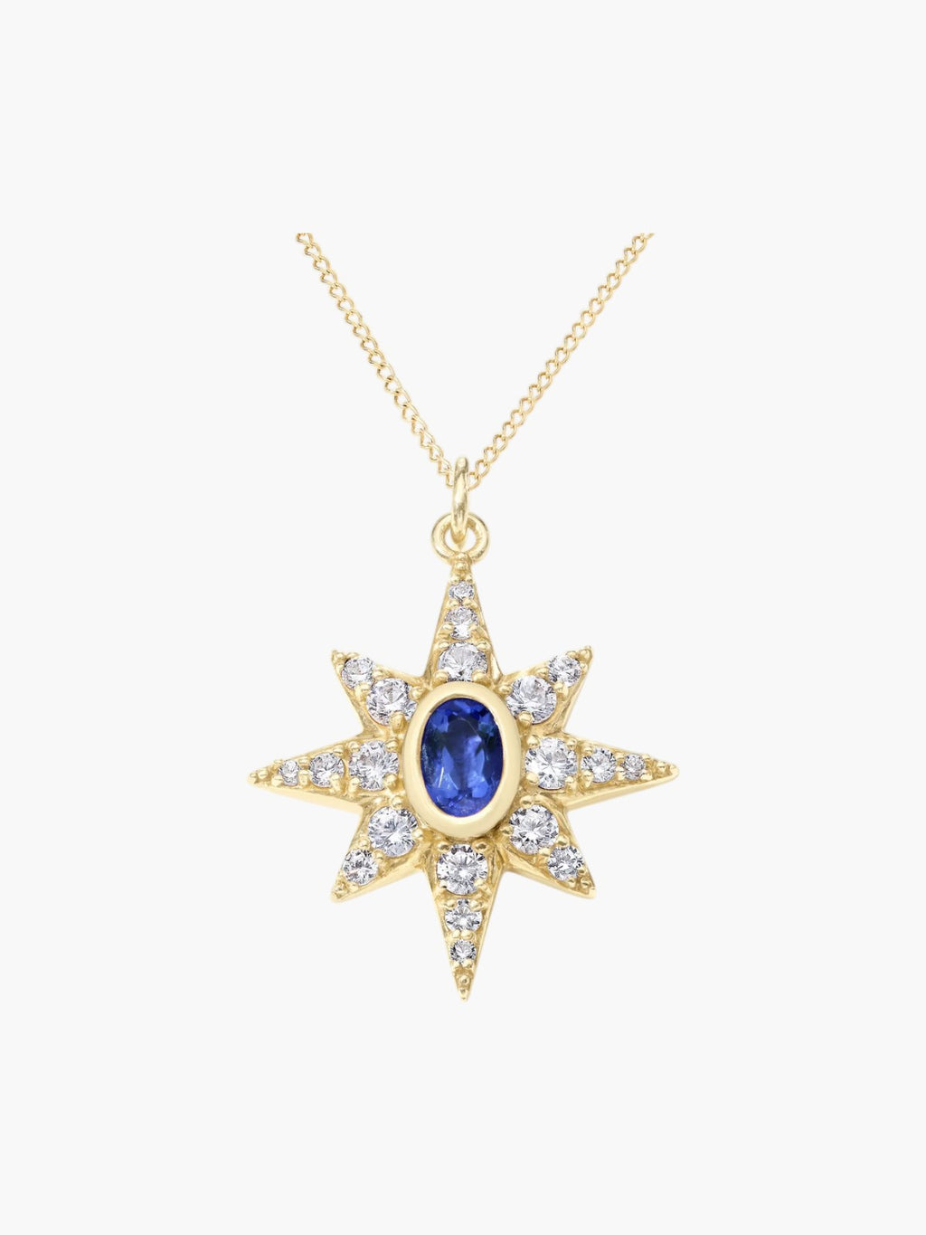 Pavé Starburst Pendant | Sapphire