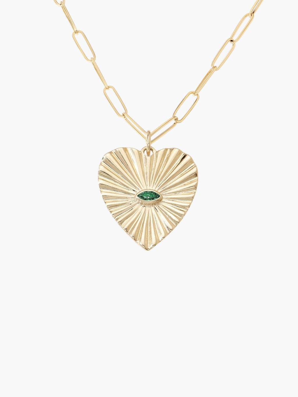 Sunbeam Heart Charm | Emerald